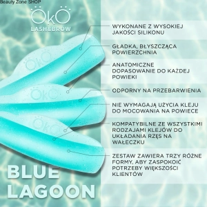 Zestaw wałków silikonowych do laminacji rzes Blue Lagoon OKO, 3 pary (S, M, L)
