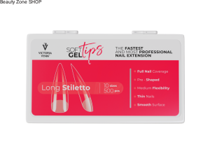 Victoria Vynn SOFT GEL TIPS Long Stiletto (tipsy żelowe długi stylet) 500szt 