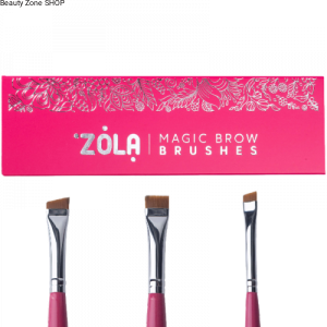 ZOLA Profesjonalny zestaw pędzli do brwi MAGIC BROW BRUSHES Malina