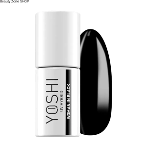 YOSHI PROFESJONALNY LAKIER HYBRYDOWY UV CZARNY CZERŃ WOMAN IN BLACK 605 6ML