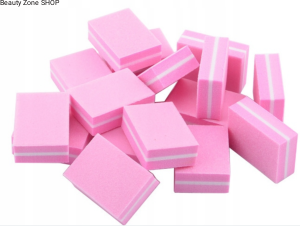 50 x MINI BLOK POLERSKI POLERKA BUFFER DO PAZNOKCI RÓŻOWY 100/180