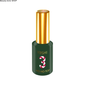 Yoshi Top Hybrydowy Do Paznokci HoHoTop 10ml No.03 Czerwone Zielone Drobiny