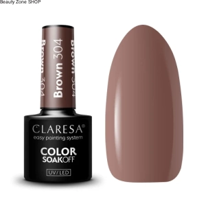 CLARESA BROWN 304 LAKIER HYBRYDOWY HYBRYDA BRĄZ 5 ml