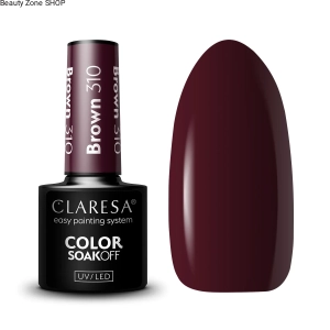 CLARESA BROWN 310 LAKIER HYBRYDOWY HYBRYDA CIEMNE BORDO 5 ml