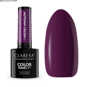 Claresa Autumn Crush 6 Lakier Hybrydowy 5ml Ciemna Śliwka z Nutką Fioletu